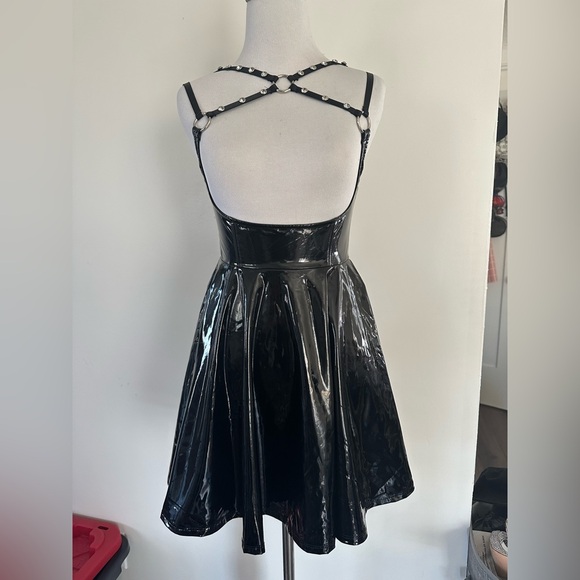DISRUPT THE PEACE MINI DRESS vinyls black dress XS - Picture 4 of 9